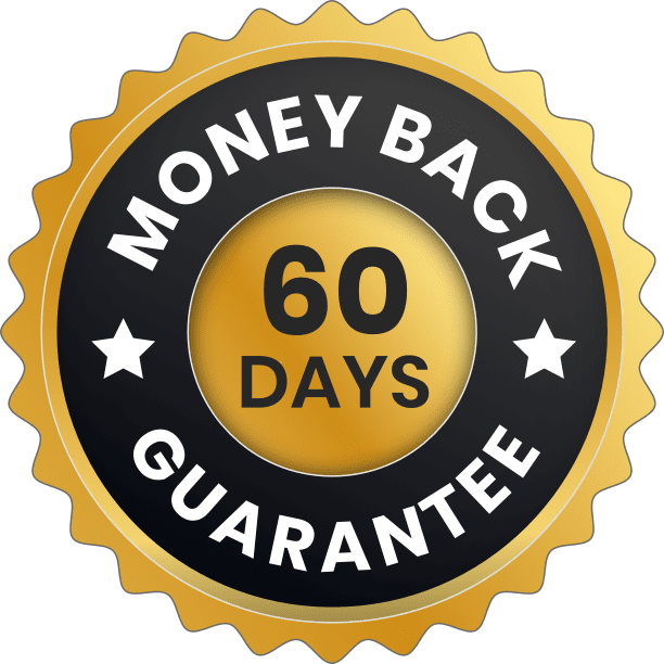 ViriFlow 60-day money-back guarantee badge with secure checkout reassurance