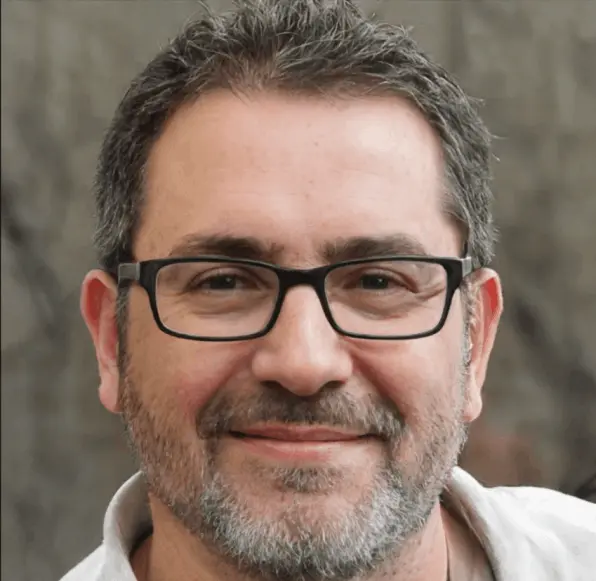 Middle-aged man smiling during a daily wellness routine